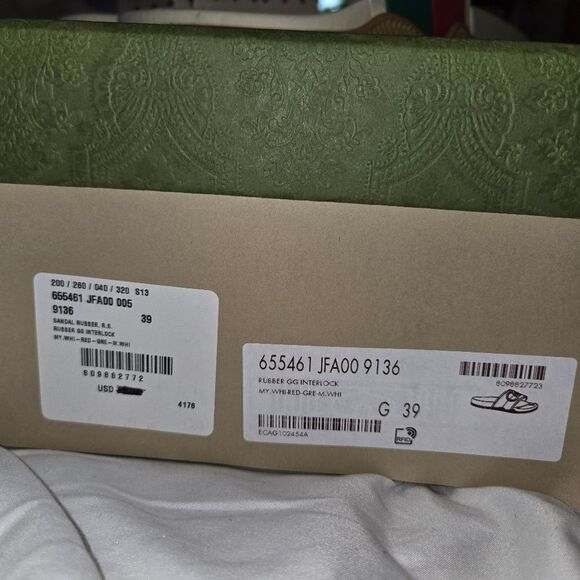 Gucci GG Interlocking Logo Rubber Sandals Shoes Slides Sz 39 NEW - Picture 9 of 11